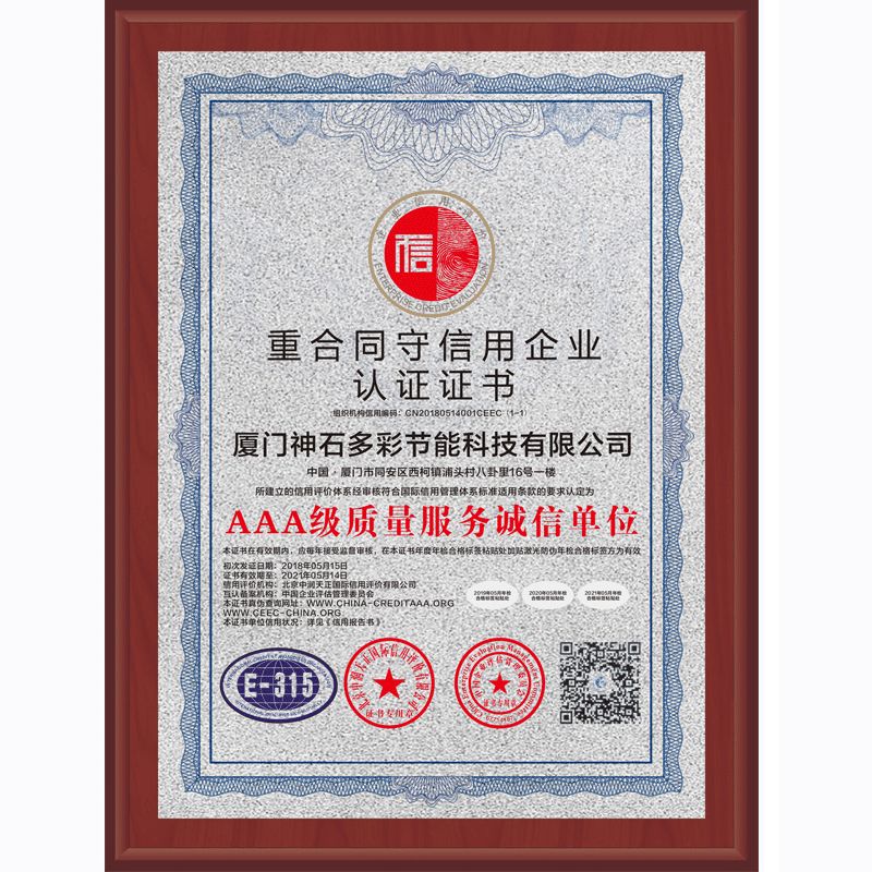 重合同守信用證書